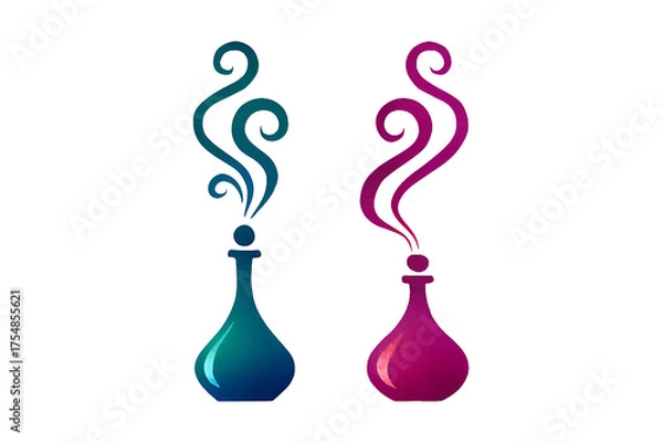 Fototapeta Magic Potion Bottles Vector Illustration