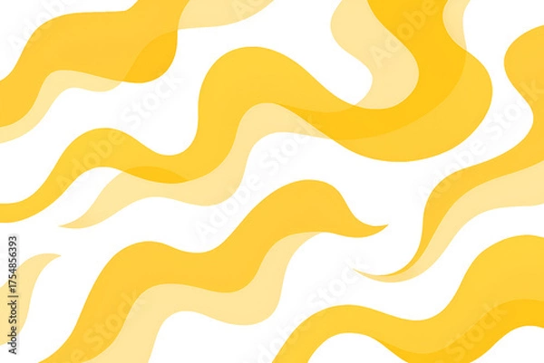 Fototapeta Seamless Wavy Line Pattern in Yellow and Orange – Abstract Geometric Design on White Background