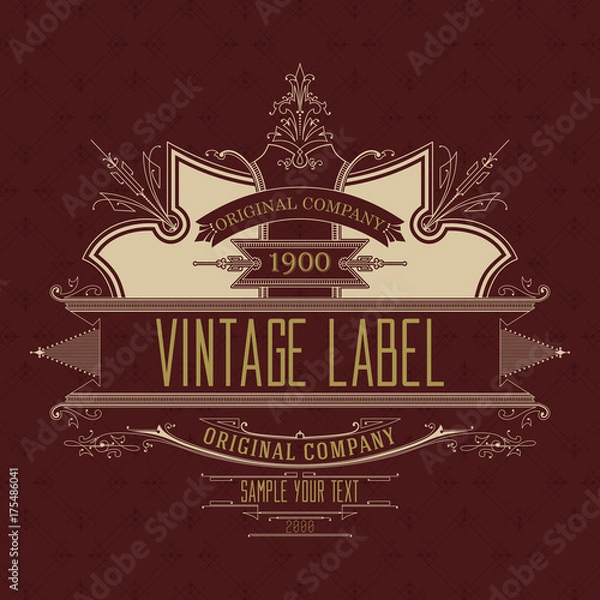 Fototapeta Vintage typographic label premium - vector