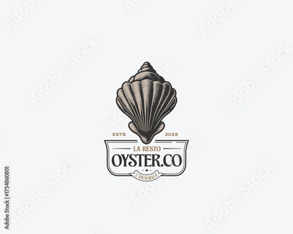 Obraz fresh seafood restaurant logo template 