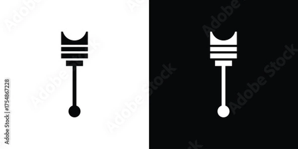 Obraz Car Piston icon. Black and white simple flat design icon