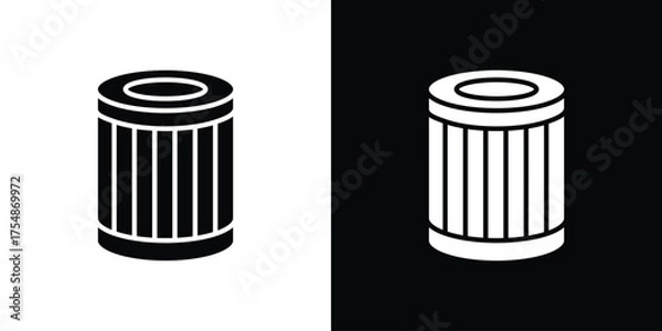 Obraz Air filter icon. Black and white simple flat design icon