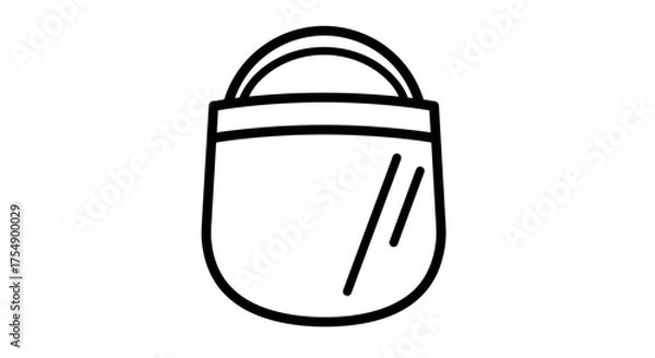 Obraz Protective face shield visor line art icon isolated on white.