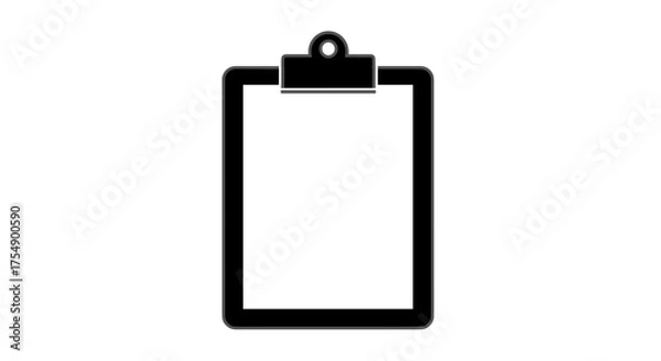 Obraz Simple black clipboard icon isolated on a white background.
