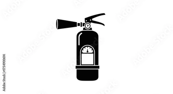 Obraz Simple black fire extinguisher icon for safety and emergency.