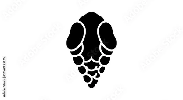 Obraz Simple black hop cone glyph icon isolated on white.