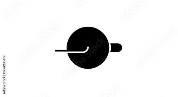 Obraz Simple black icon representing a button with a single line.