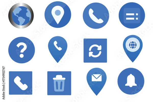 Fototapeta Communication and Interface Icons Set