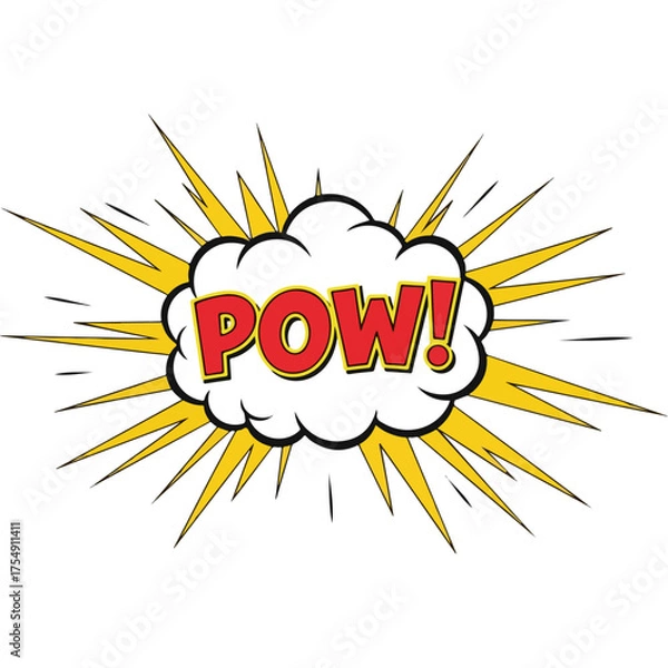 Fototapeta Comic book POW sound effect in a speech bubble.