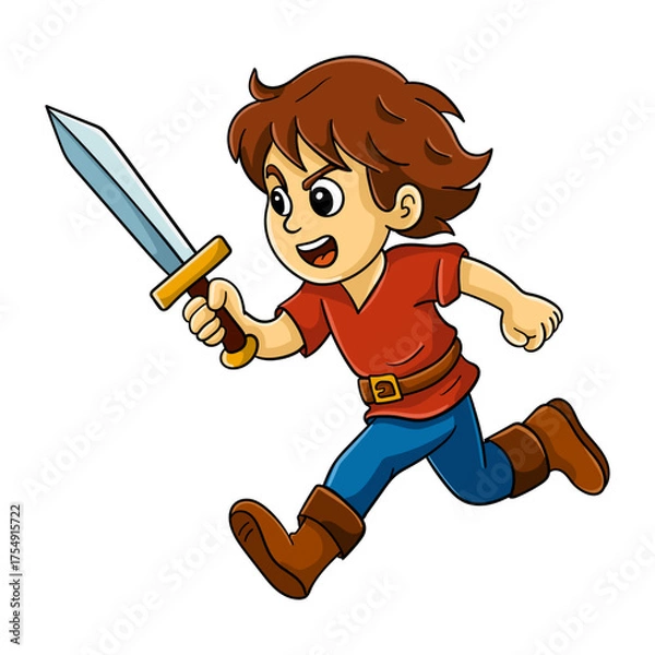 Obraz Fantasy Hero Character running with Sword