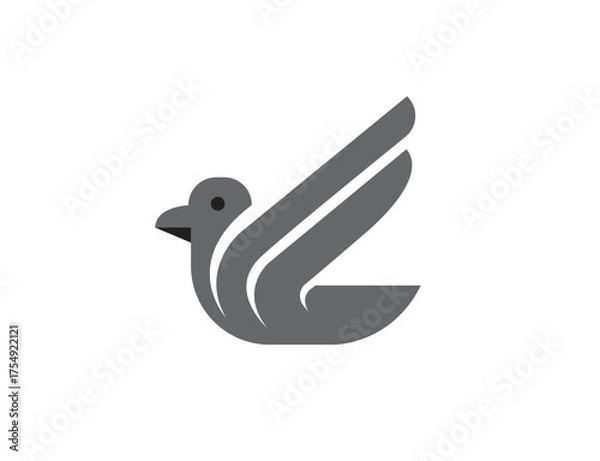 Fototapeta Modern abstract bird logo design minimal vector illustration template
