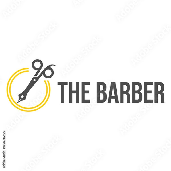 Fototapeta the barber isolated on white background