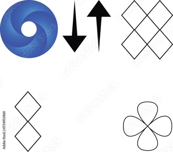 Fototapeta Abstract vector background with glossy arrow and heart symbols in a modern design