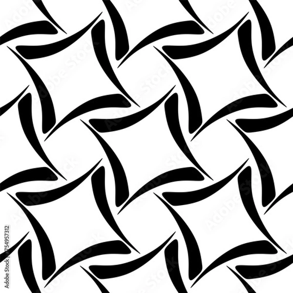 Obraz Seamless black and white geometric pattern. Vector Illustration.