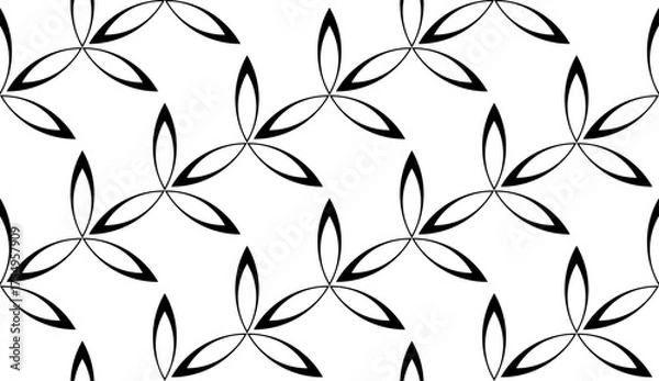Obraz Seamless black and white geometric pattern. Vector Illustration.