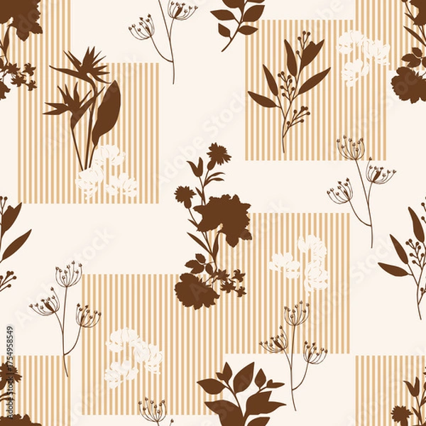 Obraz Seamless abstract geometric floral pattern. Vector Illustration.