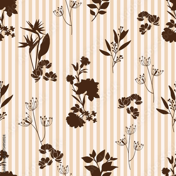 Obraz Seamless abstract geometric floral pattern. Vector Illustration.