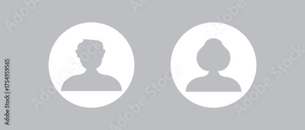 Fototapeta user Avatar Icons, Male And Female Profiles icon Minimalist Design with logotype. vector illustration.