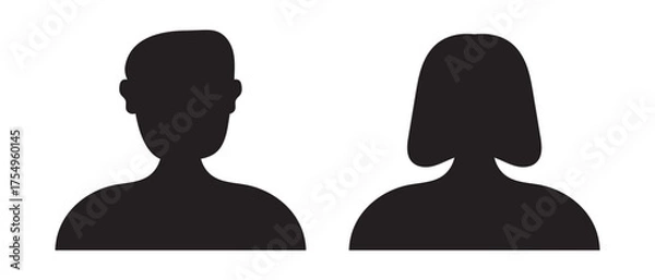 Fototapeta user Avatar Icons, Male And Female Profiles icon Minimalist Design with logotype. vector illustration.