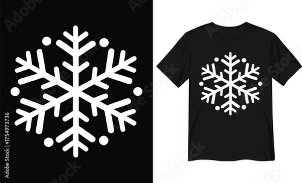 Obraz White Snowflake Graphic Illustration