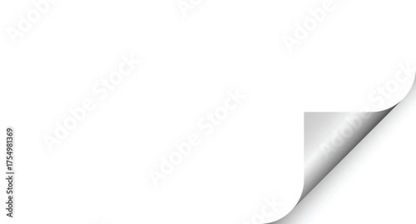 Fototapeta Paper Turning Corner Vector Illustration with Transparent Background