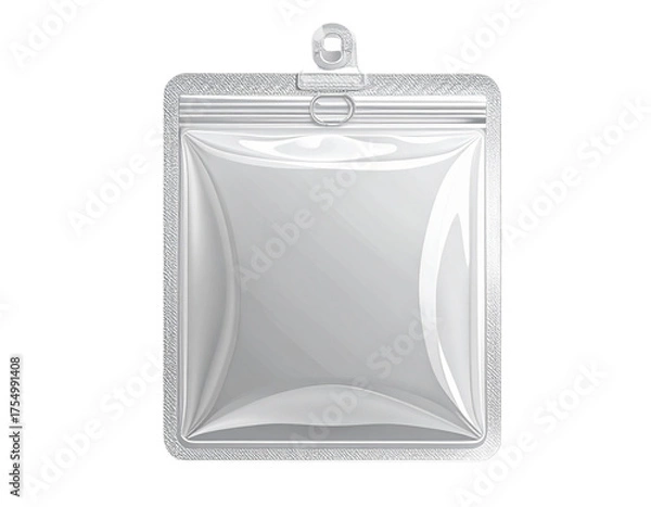 Obraz Front-Facing Clear Plastic Blister Packaging with Hang Tab, Empty and Isolated on Tra