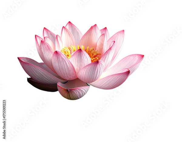 Obraz Lotus flower floating on water, cutout style, transparent background 