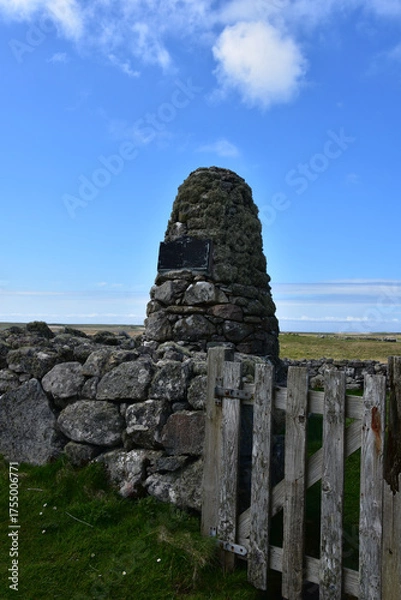 Fototapeta Stone Memorial on South Uist for Jacobite Revolution