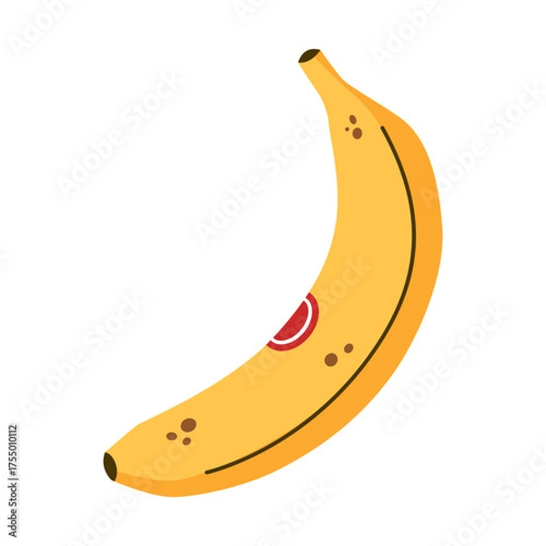Obraz A cute banana in a flat design. A vector banana in its entirety.