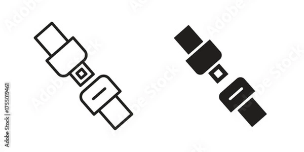 Obraz Seat Belt icon in Line and Silhouette Icon Set. Isolated Vector Illustration.