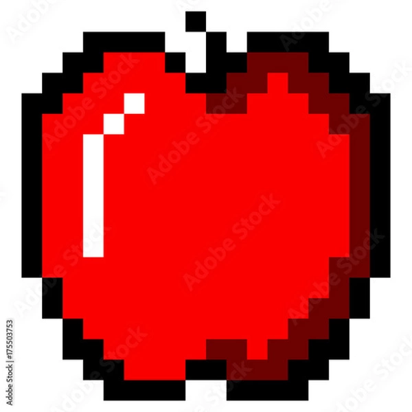 Fototapeta Isolated pixeled apple