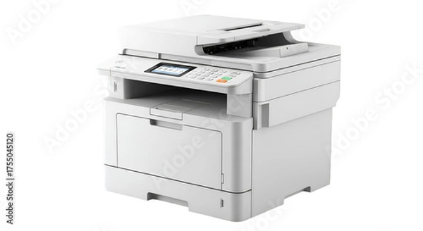Obraz White Multifunction Printer with Digital Display and Control Panel