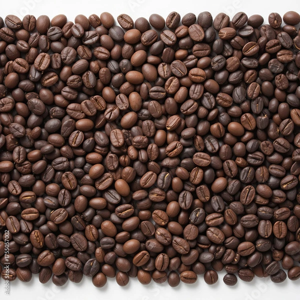 Fototapeta A variety of roasted coffee beans of different shades are spread out on a flat surface. Each bean showcases unique textures and colors, representing distinct flavors and aromas