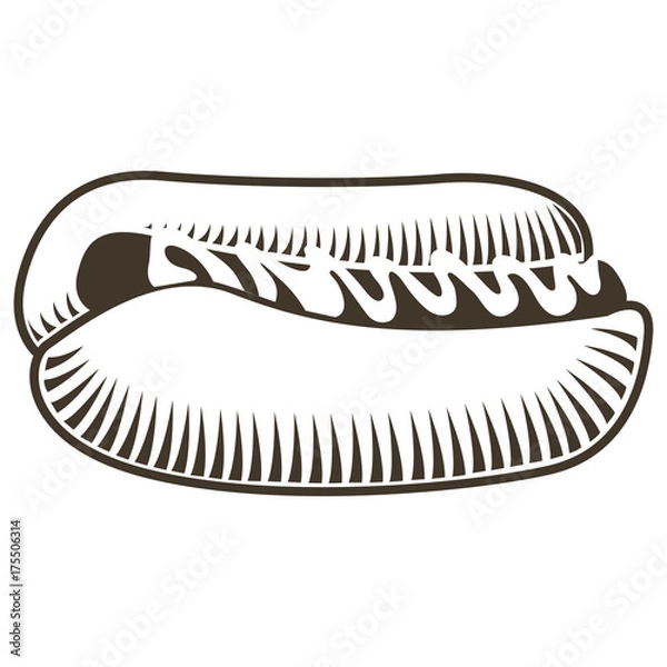 Fototapeta Isolated hot dog sketch