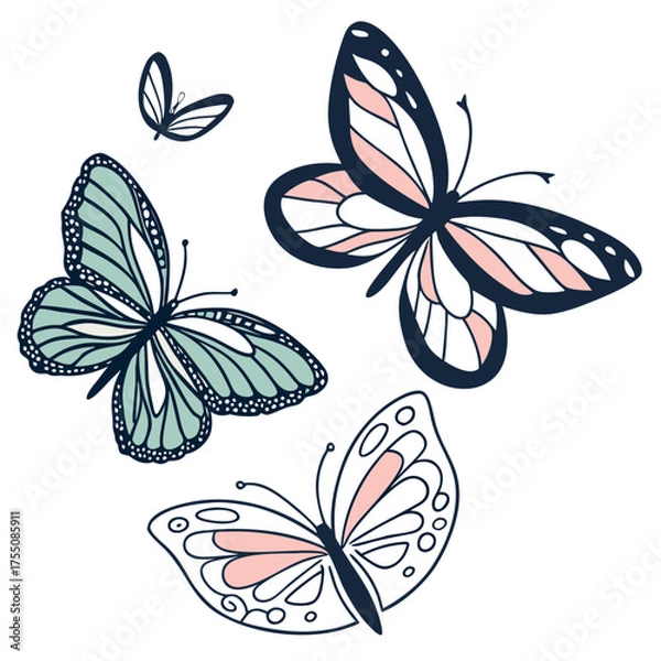 Fototapeta Colorful Butterflies in Motion