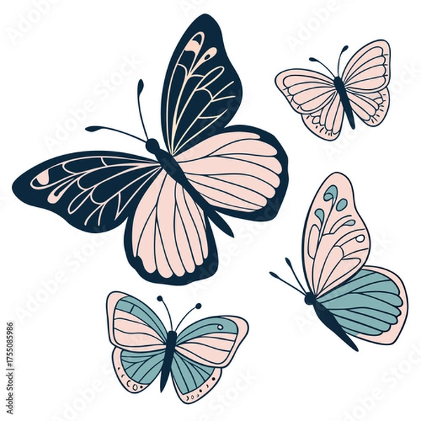 Obraz Artistic Butterfly Silhouette Vector