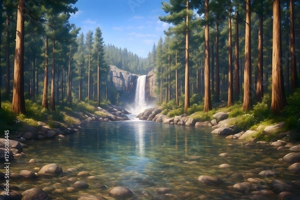 Obraz waterfall in the forest