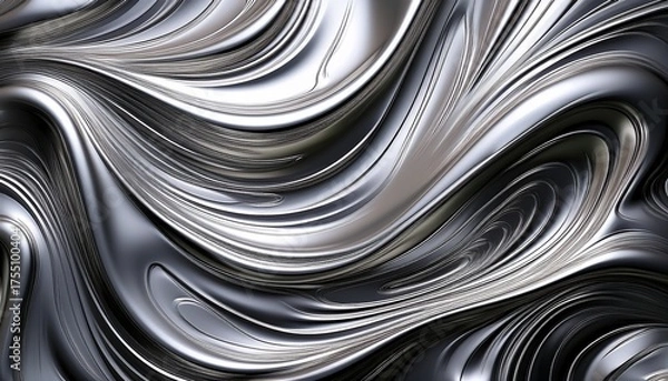 Fototapeta Liquid Metal Texture Creates A Seamless Silver Background