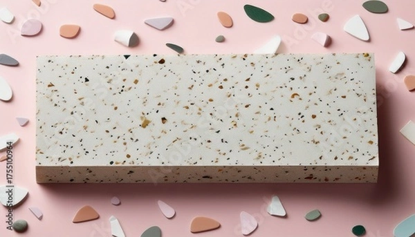 Fototapeta Minimal Terrazzo Paper Texture Note Pad Sticky Pad Shape Torn Paper