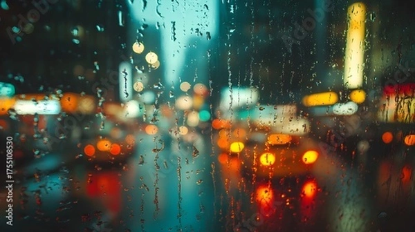 Obraz rain in the city