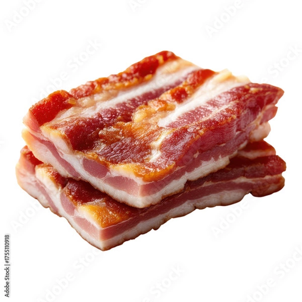 Fototapeta Fresh Raw Bacon Slices Layered on Top of Each Other for Cooking