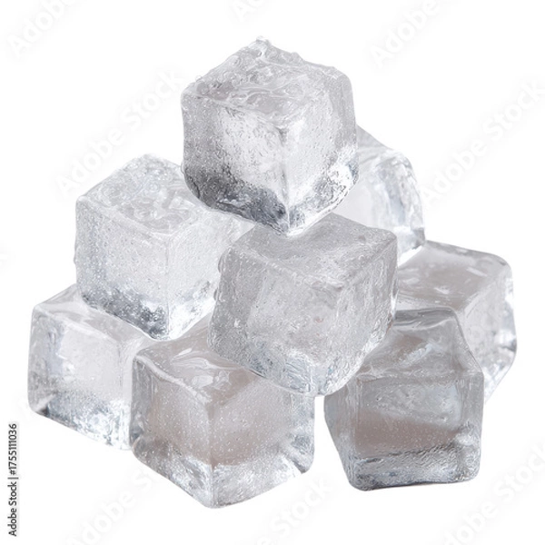 Fototapeta Ice Cubes Piled on Each Other for Refreshing Beverage Cooling