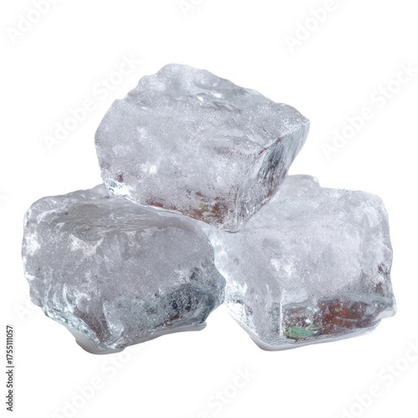 Fototapeta Fresh Clear Ice Cubes for Drinks in a Stylish Presentation