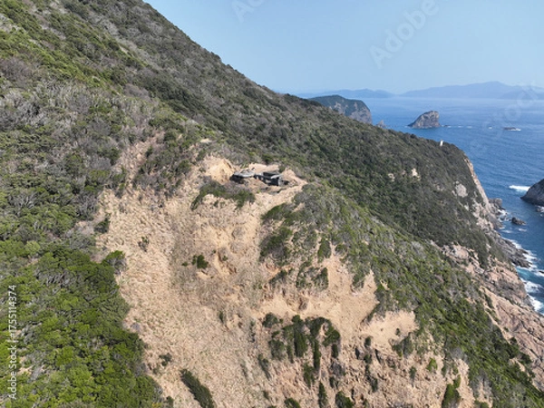 Obraz 愛媛県愛南町　由良岬御所跡　遠景