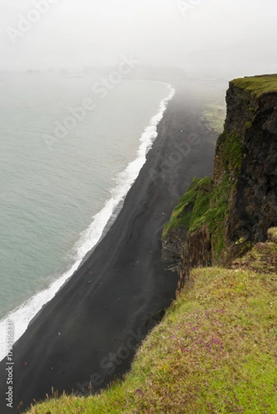 Fototapeta View from Reynisfjall to cape Dyrholaey