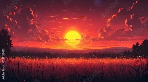 Obraz sunset in the forest