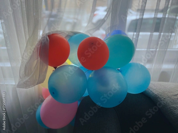 Obraz red and blue balloons