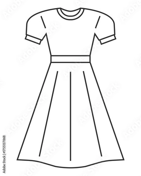 Fototapeta ドレス、ワンピース、洋服、ファッション、コーディネート、おしゃれ関連のイラスト