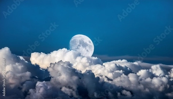 Fototapeta Full Moon And Clouds