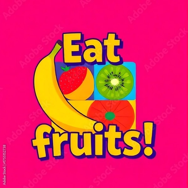 Fototapeta  Illustration: "Eat Fruits!"